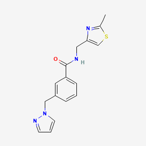 N-[(2-methyl-1,3-thiazol-4-yl)methyl]-3-(1H-pyrazol-1-ylmethyl)benzamide