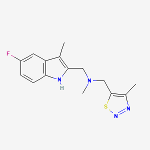 1-(5-fluoro-3-methyl-1H-indol-2-yl)-N-methyl-N-[(4-methyl-1,2,3-thiadiazol-5-yl)methyl]methanamine