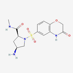 (4S)-4-amino-N-methyl-1-[(3-oxo-3,4-dihydro-2H-1,4-benzoxazin-6-yl)sulfonyl]-L-prolinamide