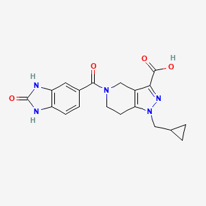 1-(cyclopropylmethyl)-5-[(2-oxo-2,3-dihydro-1H-benzimidazol-5-yl)carbonyl]-4,5,6,7-tetrahydro-1H-pyrazolo[4,3-c]pyridine-3-carboxylic acid