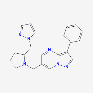 3-phenyl-6-{[2-(1H-pyrazol-1-ylmethyl)pyrrolidin-1-yl]methyl}pyrazolo[1,5-a]pyrimidine