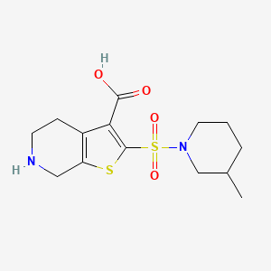 2-[(3-methylpiperidin-1-yl)sulfonyl]-4,5,6,7-tetrahydrothieno[2,3-c]pyridine-3-carboxylic acid