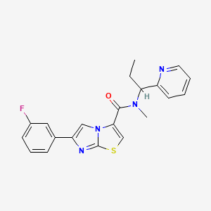 6-(3-fluorophenyl)-N-methyl-N-(1-pyridin-2-ylpropyl)imidazo[2,1-b][1,3]thiazole-3-carboxamide