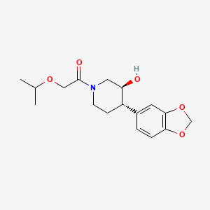 (3S*,4S*)-4-(1,3-benzodioxol-5-yl)-1-(isopropoxyacetyl)piperidin-3-ol