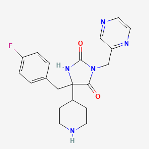 5-(4-fluorobenzyl)-5-piperidin-4-yl-3-(pyrazin-2-ylmethyl)imidazolidine-2,4-dione