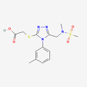 {[5-{[methyl(methylsulfonyl)amino]methyl}-4-(3-methylphenyl)-4H-1,2,4-triazol-3-yl]thio}acetic acid