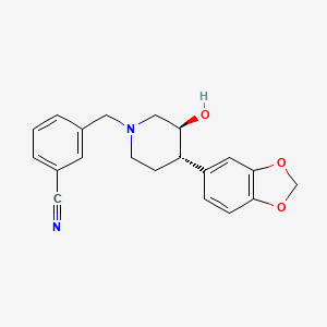 3-{[(3S*,4S*)-4-(1,3-benzodioxol-5-yl)-3-hydroxypiperidin-1-yl]methyl}benzonitrile