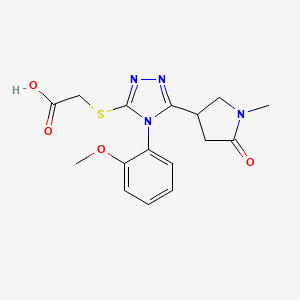 {[4-(2-methoxyphenyl)-5-(1-methyl-5-oxopyrrolidin-3-yl)-4H-1,2,4-triazol-3-yl]thio}acetic acid