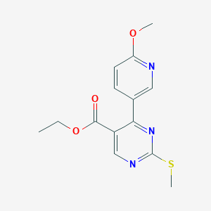 ethyl 4-(6-methoxypyridin-3-yl)-2-(methylthio)pyrimidine-5-carboxylate