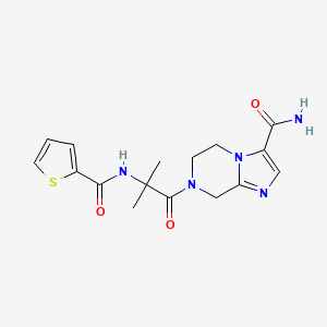 7-{2-methyl-2-[(2-thienylcarbonyl)amino]propanoyl}-5,6,7,8-tetrahydroimidazo[1,2-a]pyrazine-3-carboxamide