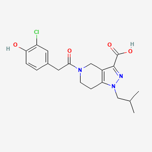 5-[(3-chloro-4-hydroxyphenyl)acetyl]-1-isobutyl-4,5,6,7-tetrahydro-1H-pyrazolo[4,3-c]pyridine-3-carboxylic acid