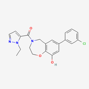 7-(3-chlorophenyl)-4-[(1-ethyl-1H-pyrazol-5-yl)carbonyl]-2,3,4,5-tetrahydro-1,4-benzoxazepin-9-ol