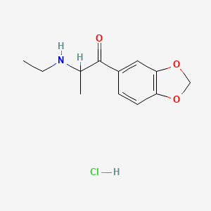 molecular formula C12H16ClNO3 B594124 1-(1,3-苯并二氧杂环-5-基)-2-(乙基氨基)丙-1-酮；盐酸盐 CAS No. 1454266-19-3