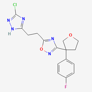 5-[2-(3-chloro-1H-1,2,4-triazol-5-yl)ethyl]-3-[3-(4-fluorophenyl)tetrahydrofuran-3-yl]-1,2,4-oxadiazole