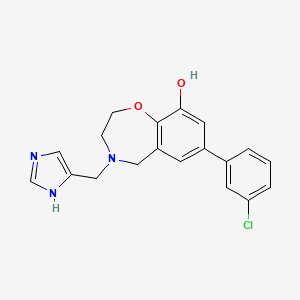 7-(3-chlorophenyl)-4-(1H-imidazol-4-ylmethyl)-2,3,4,5-tetrahydro-1,4-benzoxazepin-9-ol