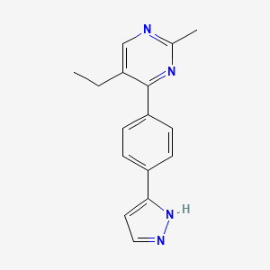 5-ethyl-2-methyl-4-[4-(1H-pyrazol-5-yl)phenyl]pyrimidine