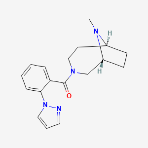 (1R*,6S*)-9-methyl-3-[2-(1H-pyrazol-1-yl)benzoyl]-3,9-diazabicyclo[4.2.1]nonane