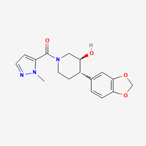 (3S*,4S*)-4-(1,3-benzodioxol-5-yl)-1-[(1-methyl-1H-pyrazol-5-yl)carbonyl]piperidin-3-ol