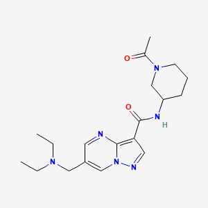 N-(1-acetylpiperidin-3-yl)-6-[(diethylamino)methyl]pyrazolo[1,5-a]pyrimidine-3-carboxamide