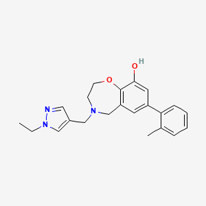 4-[(1-ethyl-1H-pyrazol-4-yl)methyl]-7-(2-methylphenyl)-2,3,4,5-tetrahydro-1,4-benzoxazepin-9-ol