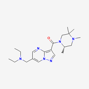 molecular formula C20H32N6O B5941525 N-ethyl-N-[(3-{[(2S)-2,4,5,5-tetramethylpiperazin-1-yl]carbonyl}pyrazolo[1,5-a]pyrimidin-6-yl)methyl]ethanamine 