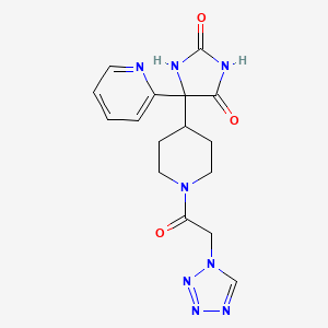 5-pyridin-2-yl-5-[1-(1H-tetrazol-1-ylacetyl)piperidin-4-yl]imidazolidine-2,4-dione