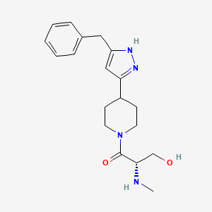 (2S)-3-[4-(3-benzyl-1H-pyrazol-5-yl)-1-piperidinyl]-2-(methylamino)-3-oxo-1-propanol hydrochloride