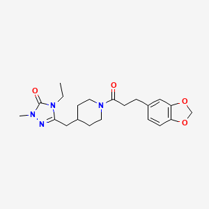 molecular formula C21H28N4O4 B5941596 5-({1-[3-(1,3-benzodioxol-5-yl)propanoyl]piperidin-4-yl}methyl)-4-ethyl-2-methyl-2,4-dihydro-3H-1,2,4-triazol-3-one 