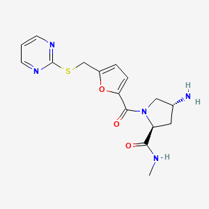 (4R)-4-amino-N-methyl-1-{5-[(pyrimidin-2-ylthio)methyl]-2-furoyl}-L-prolinamide