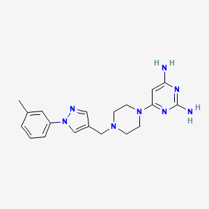 6-(4-{[1-(3-methylphenyl)-1H-pyrazol-4-yl]methyl}piperazin-1-yl)pyrimidine-2,4-diamine