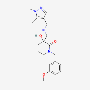 3-{[[(1,5-dimethyl-1H-pyrazol-4-yl)methyl](methyl)amino]methyl}-3-hydroxy-1-(3-methoxybenzyl)piperidin-2-one