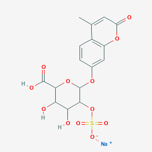 molecular formula C16H15NaO12S B594176 4-甲基伞花素-α-L-艾杜糖苷 2-硫酸盐（钠盐） CAS No. 1045020-74-3