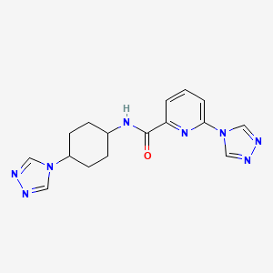 molecular formula C16H18N8O B5941802 6-(4H-1,2,4-triazol-4-yl)-N-[trans-4-(4H-1,2,4-triazol-4-yl)cyclohexyl]pyridine-2-carboxamide 