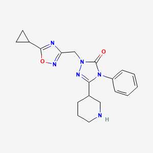 2-[(5-cyclopropyl-1,2,4-oxadiazol-3-yl)methyl]-4-phenyl-5-(3-piperidinyl)-2,4-dihydro-3H-1,2,4-triazol-3-one hydrochloride