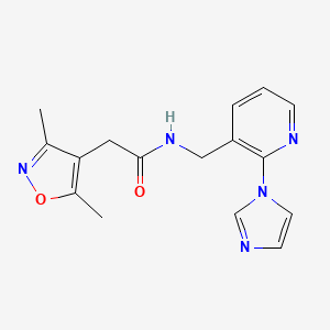 2-(3,5-dimethylisoxazol-4-yl)-N-{[2-(1H-imidazol-1-yl)pyridin-3-yl]methyl}acetamide