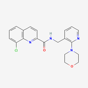 8-chloro-N-[(2-morpholin-4-ylpyridin-3-yl)methyl]quinoline-2-carboxamide