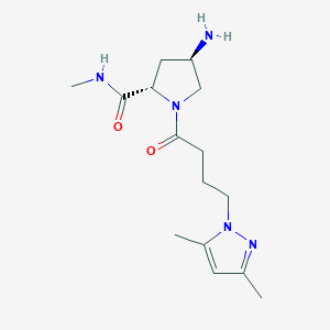 (4R)-4-amino-1-[4-(3,5-dimethyl-1H-pyrazol-1-yl)butanoyl]-N-methyl-L-prolinamide