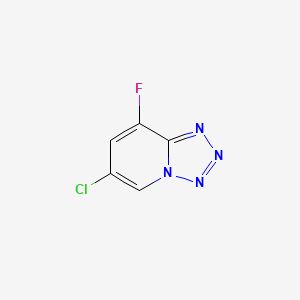 molecular formula C5H2ClFN4 B594189 6-氯-8-氟四唑并[1,5-a]吡啶 CAS No. 1255574-42-5
