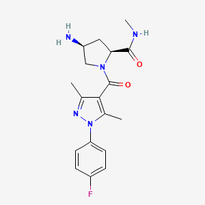 (4S)-4-amino-1-{[1-(4-fluorophenyl)-3,5-dimethyl-1H-pyrazol-4-yl]carbonyl}-N-methyl-L-prolinamide