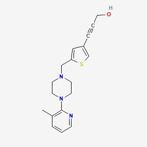 3-(5-{[4-(3-methylpyridin-2-yl)piperazin-1-yl]methyl}-3-thienyl)prop-2-yn-1-ol