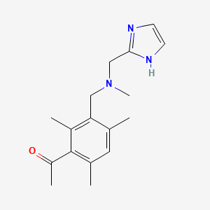 1-(3-{[(1H-imidazol-2-ylmethyl)(methyl)amino]methyl}-2,4,6-trimethylphenyl)ethanone