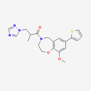 9-methoxy-4-[2-methyl-3-(1H-1,2,4-triazol-1-yl)propanoyl]-7-(2-thienyl)-2,3,4,5-tetrahydro-1,4-benzoxazepine