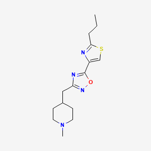 1-methyl-4-{[5-(2-propyl-1,3-thiazol-4-yl)-1,2,4-oxadiazol-3-yl]methyl}piperidine