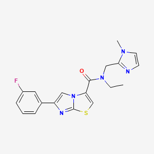 N-ethyl-6-(3-fluorophenyl)-N-[(1-methyl-1H-imidazol-2-yl)methyl]imidazo[2,1-b][1,3]thiazole-3-carboxamide