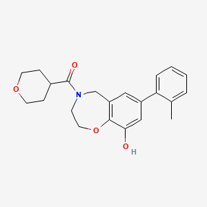 7-(2-methylphenyl)-4-(tetrahydro-2H-pyran-4-ylcarbonyl)-2,3,4,5-tetrahydro-1,4-benzoxazepin-9-ol