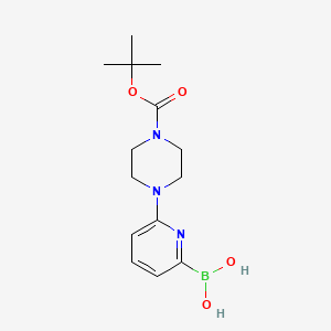 molecular formula C14H22BN3O4 B594205 (6-(4-(tert-Butoxycarbonyl)piperazin-1-yl)pyridin-2-yl)boronic acid CAS No. 1264178-71-3