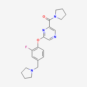 2-[2-fluoro-4-(pyrrolidin-1-ylmethyl)phenoxy]-6-(pyrrolidin-1-ylcarbonyl)pyrazine