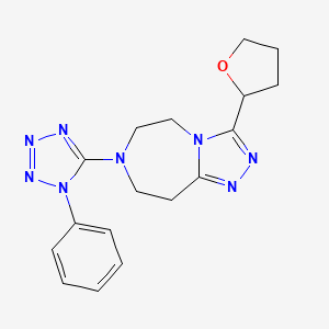 7-(1-phenyl-1H-tetrazol-5-yl)-3-(tetrahydrofuran-2-yl)-6,7,8,9-tetrahydro-5H-[1,2,4]triazolo[4,3-d][1,4]diazepine