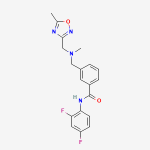 N-(2,4-difluorophenyl)-3-({methyl[(5-methyl-1,2,4-oxadiazol-3-yl)methyl]amino}methyl)benzamide