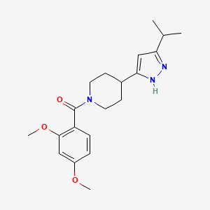 (2,4-dimethoxyphenyl)-[4-(3-propan-2-yl-1H-pyrazol-5-yl)piperidin-1-yl]methanone